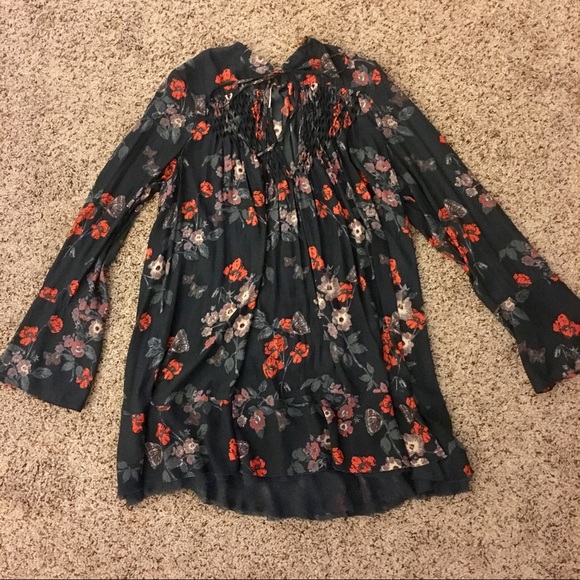 Free People Tops - Free People Navy Floral Tunic